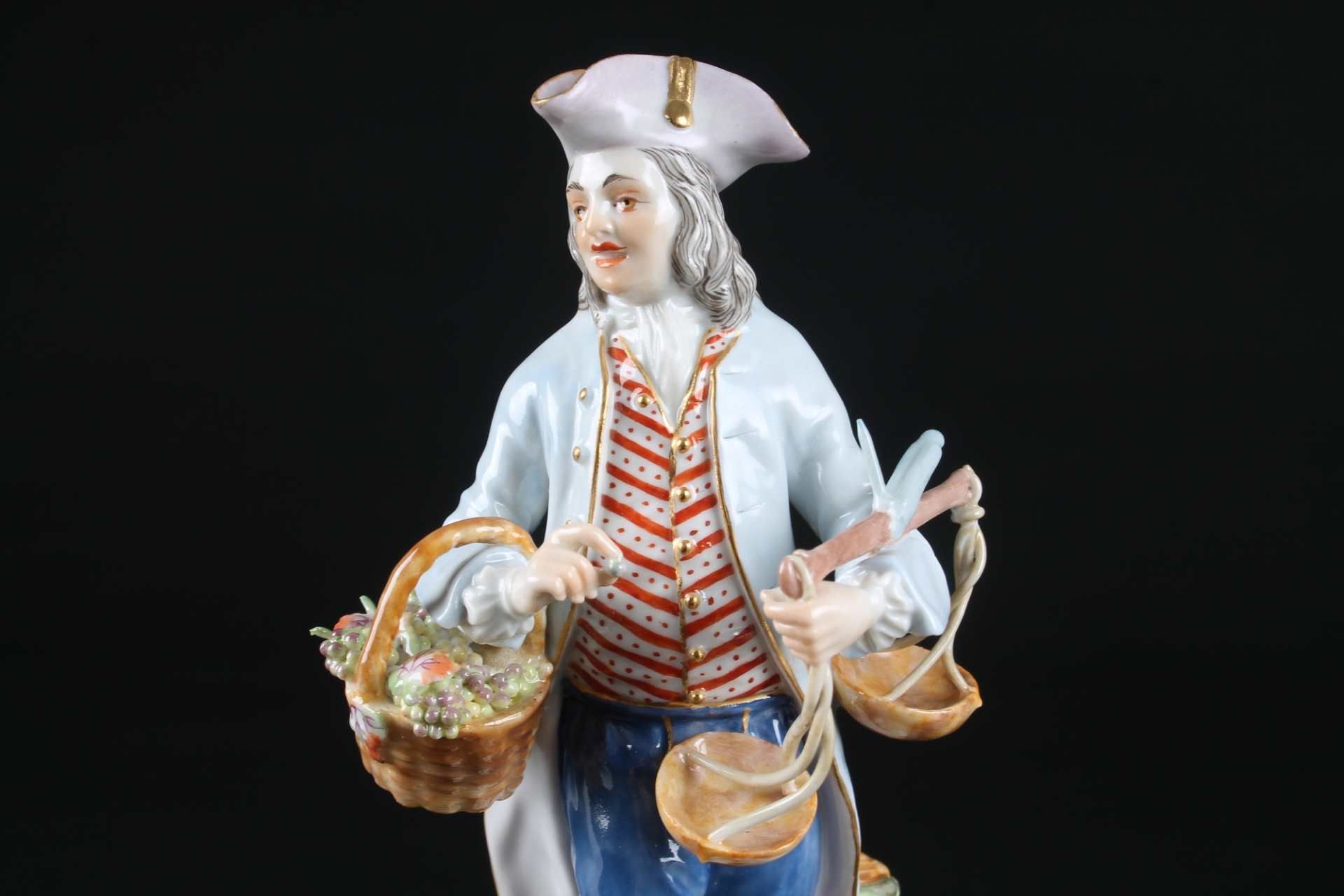 Meissen Traubenhändler der Pariser Ausrufer, grape vendor cris de paris, - Image 5 of 6