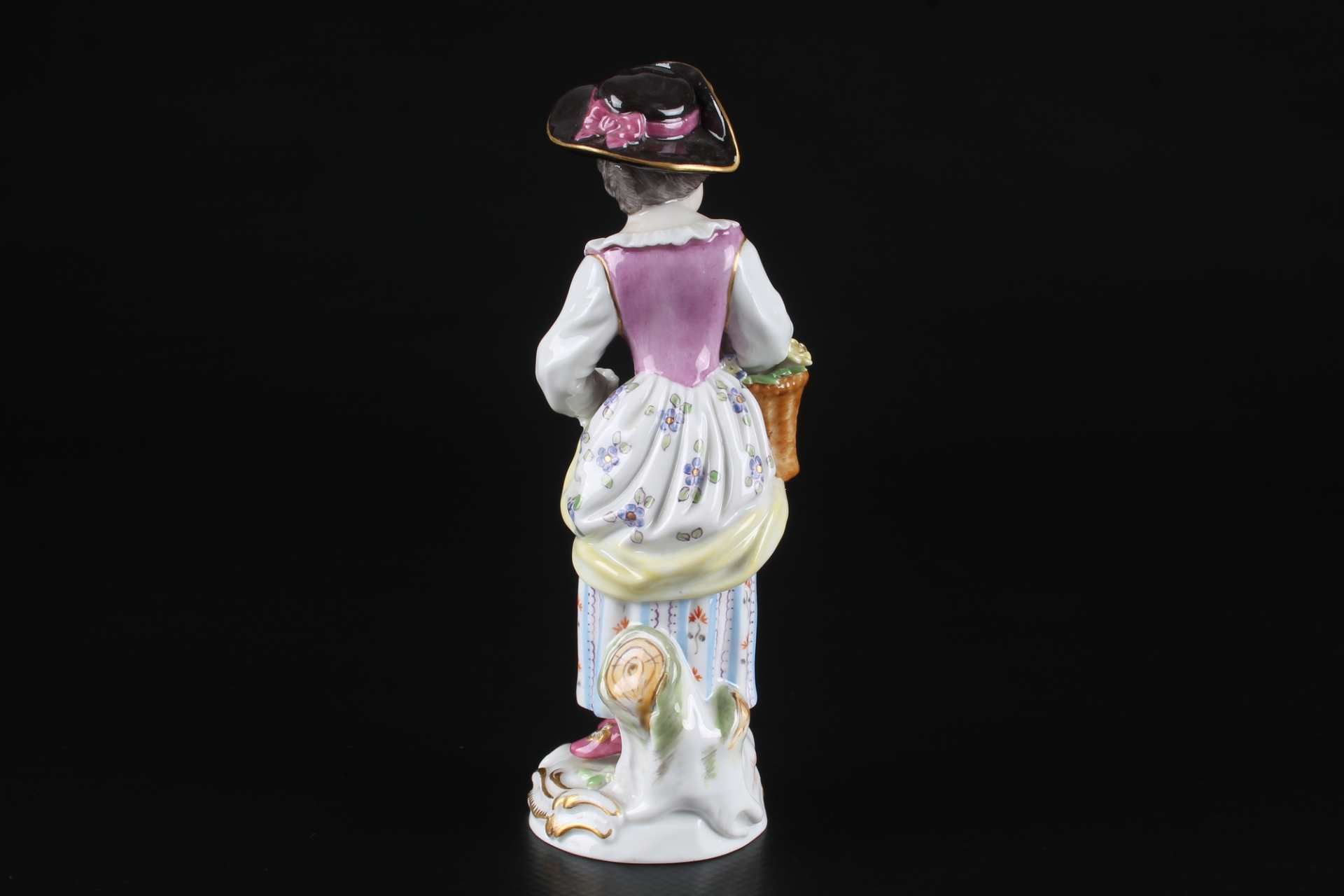 Meissen Gärtnerkind Mädchen mit Blumenkorb, gardeners child with flowerbasket, - Image 3 of 6