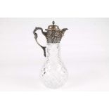 925 Silber Kristallkanne England 1897, crystal silver jug art nouveau,