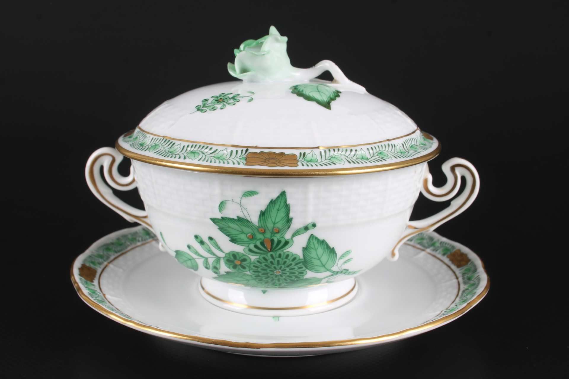 Herend AV Apponyi Vert - 6 Suppengedecke, 6 soup cups, - Image 2 of 5