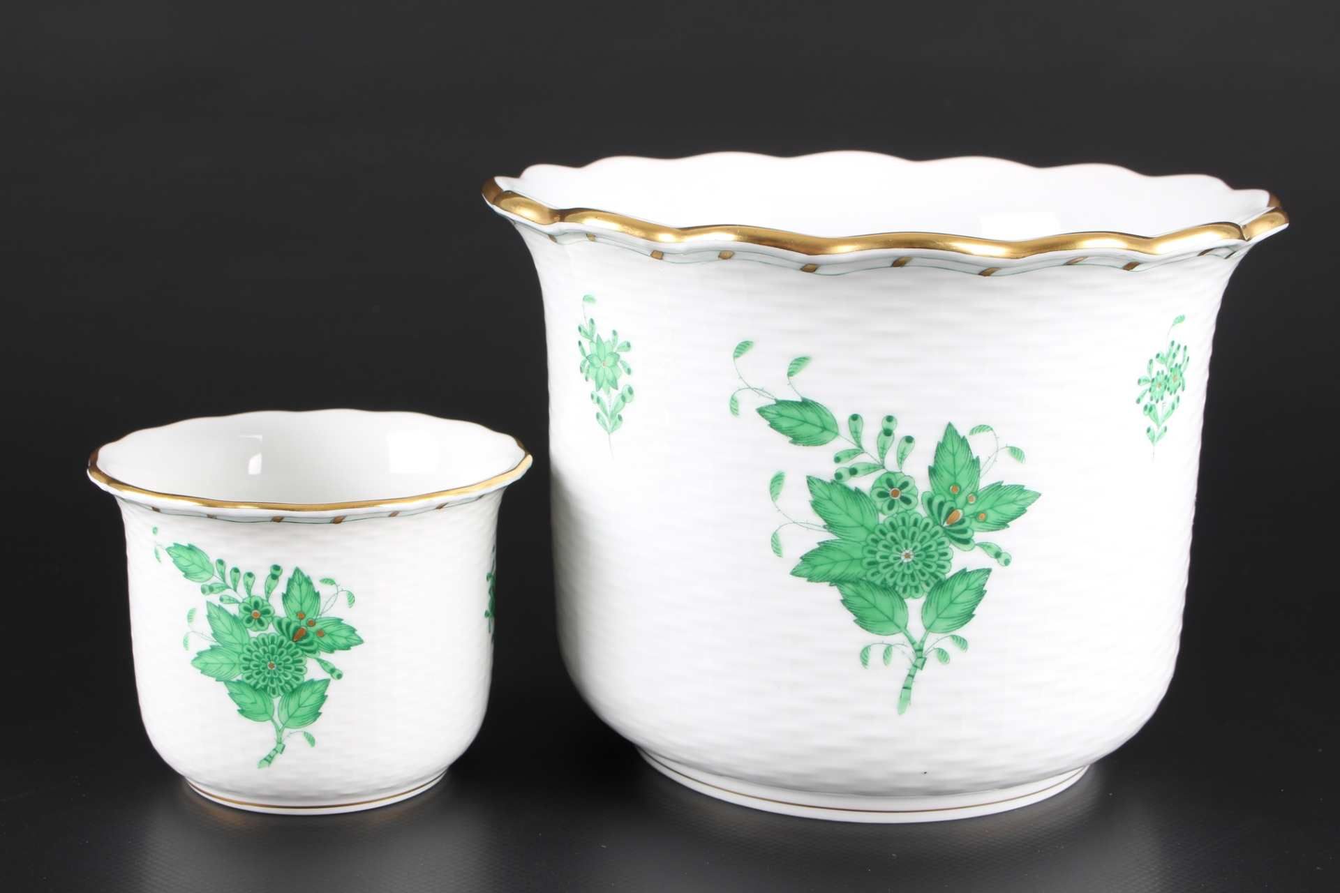 Herend Apponyi Vert Konvolut Zierporzellan, decorative porcelain, - Image 9 of 13