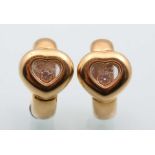 Chopard - 750 Gold Ohrringe Happy Diamonds, gold ear rings,