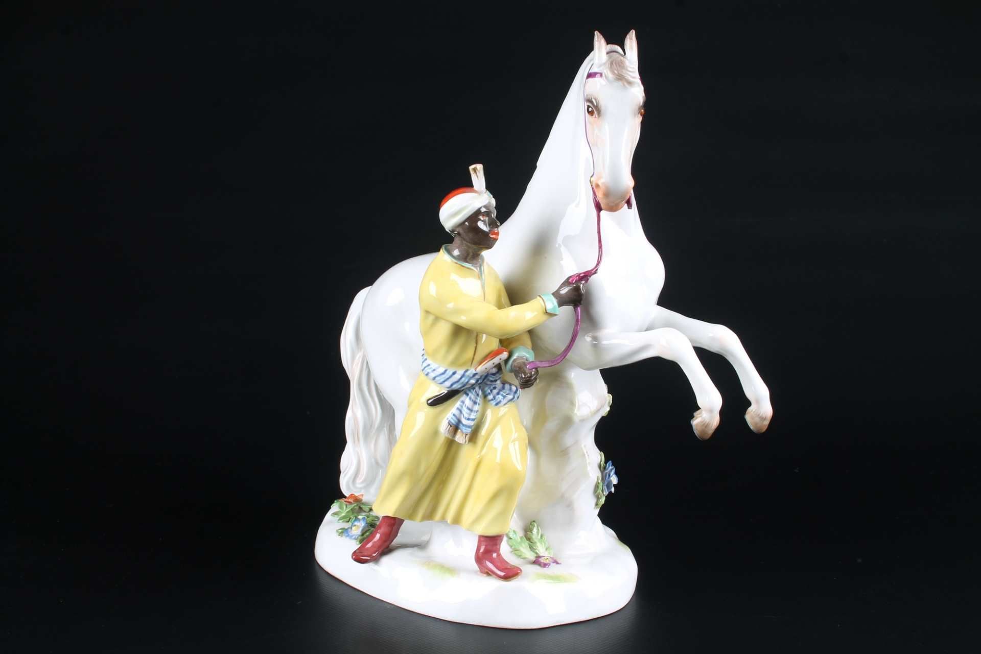 Meissen Mohr mit Schimmel, moor with white horse, - Bild 2 aus 7