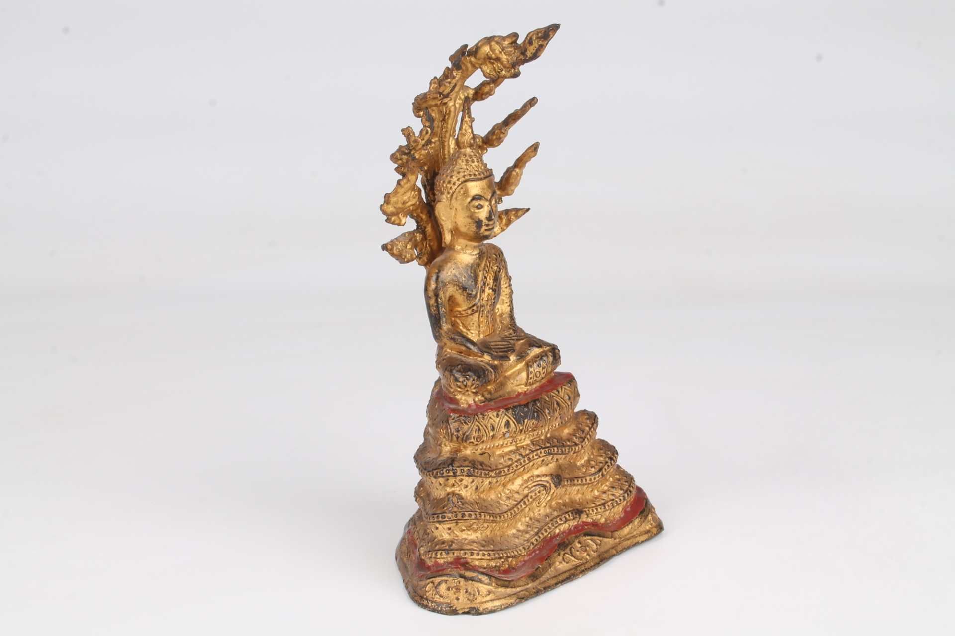 Bronze Buddha im Lotossitz, bronze sitting buddha sculpture, - Bild 2 aus 6