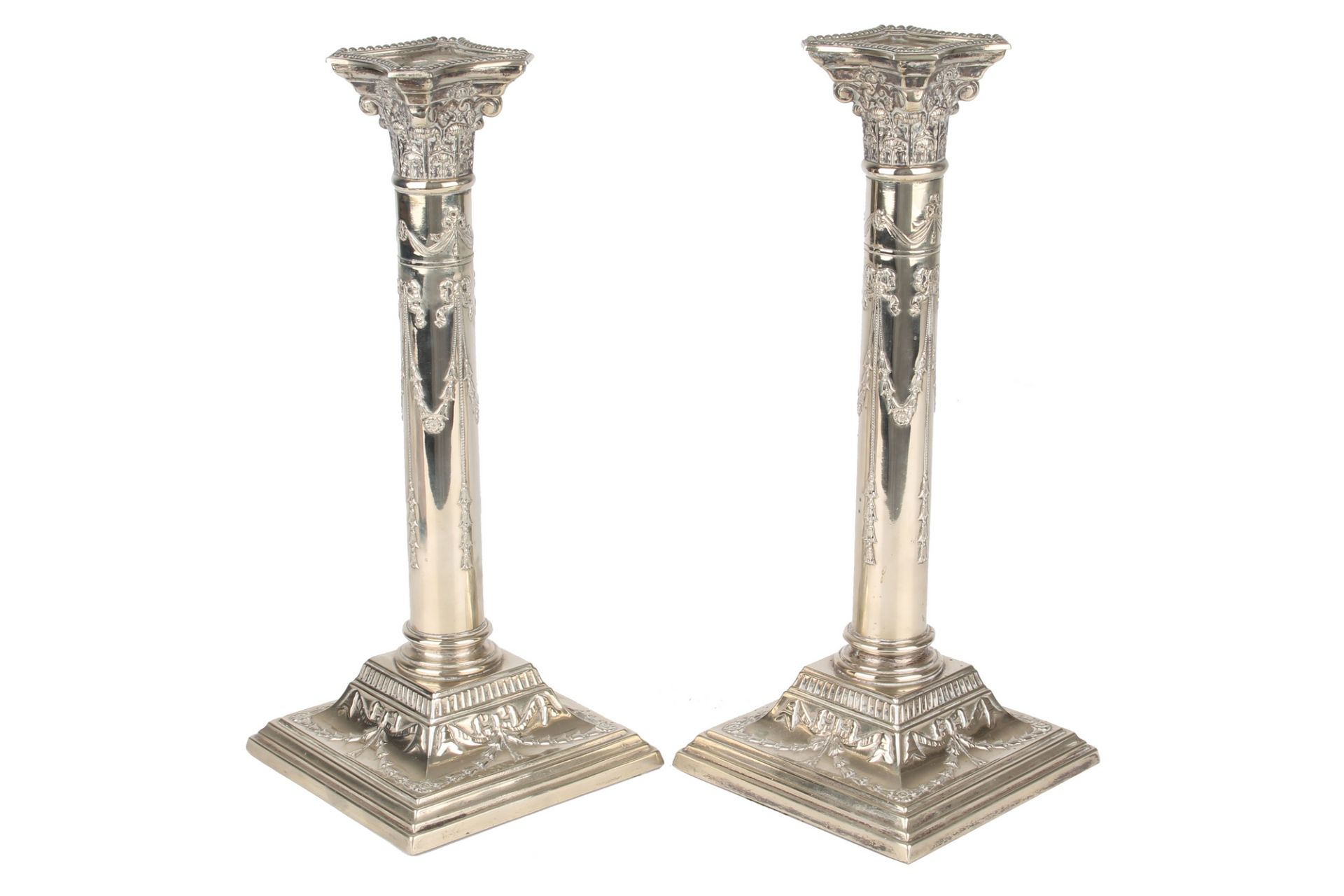 Silber Leuchterpaar, pair silver candlestands,