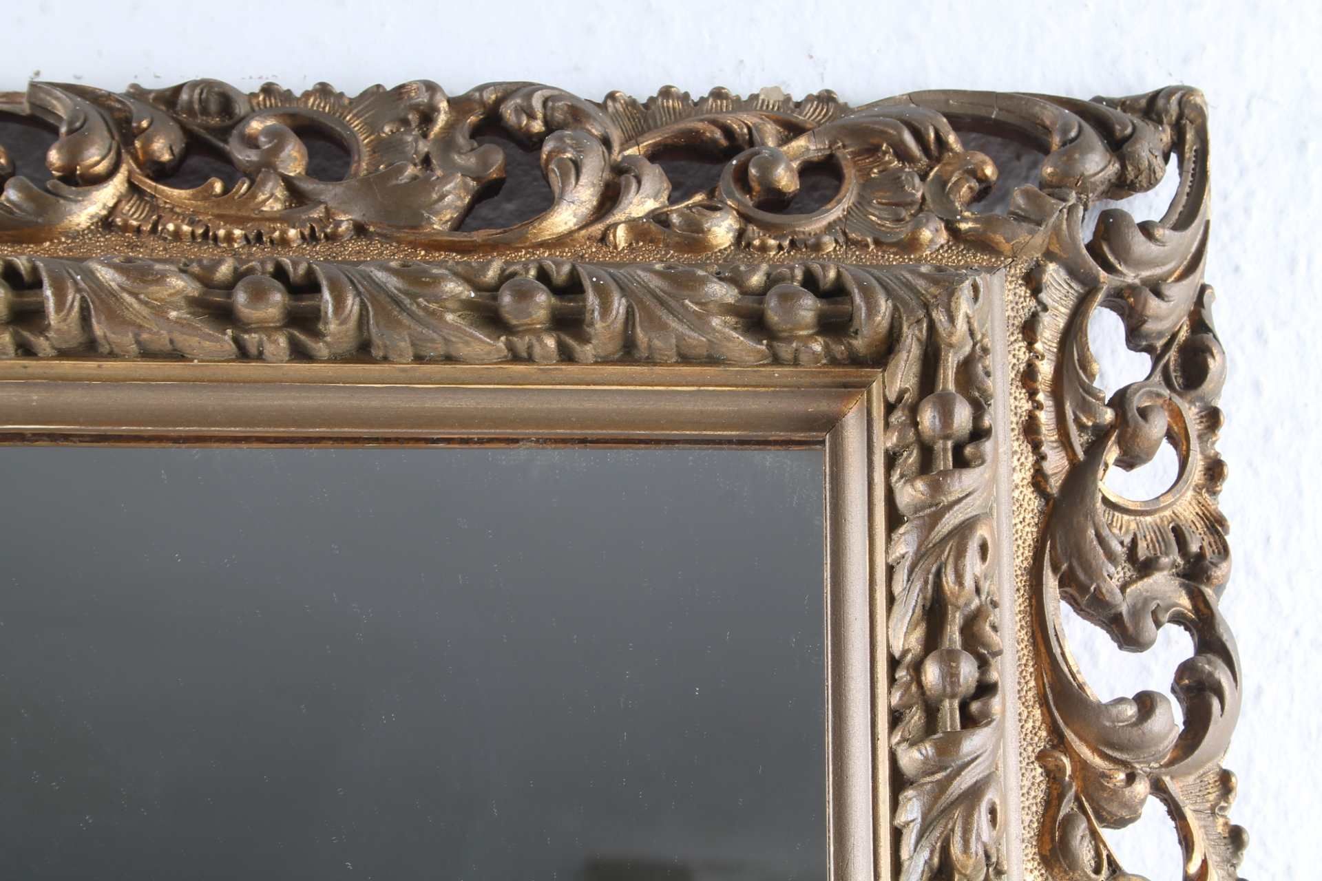 Florentiner Bilderrahmen, florentine wooden frame with mirror, - Image 2 of 3
