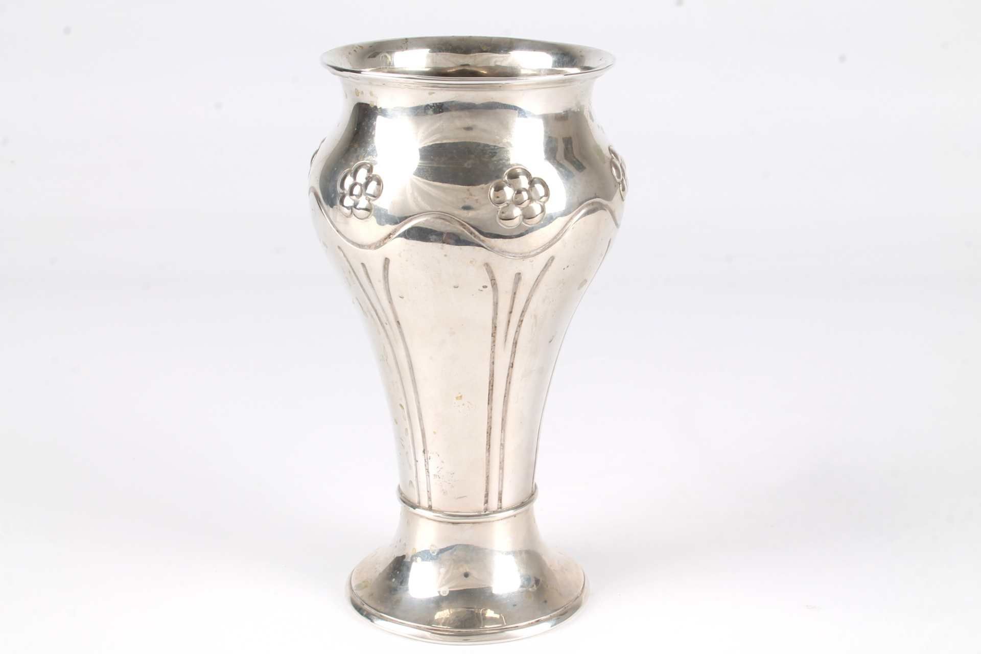 Jugendstil Silber Vase, denmark silver vase art nouveau, - Image 3 of 6