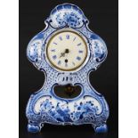 De Porceleyne Fles Keramik Tischuhr, porcelain mantel clock netherland delft,