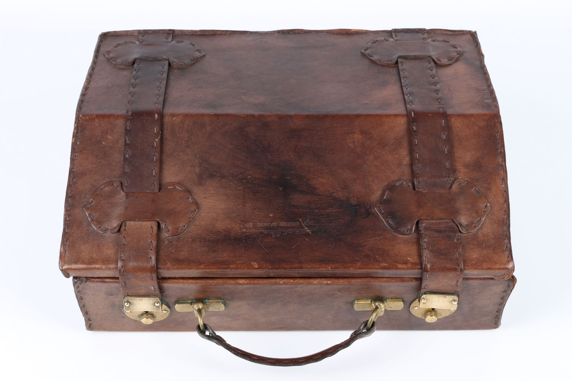Italienischer Design-Lederkoffer, italian vintage leather suitcase, - Image 5 of 7