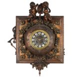 Jugendstil Wanduhr, Frankreich Ende 19. Jahrhundert, french wall clock with putti 19th century,