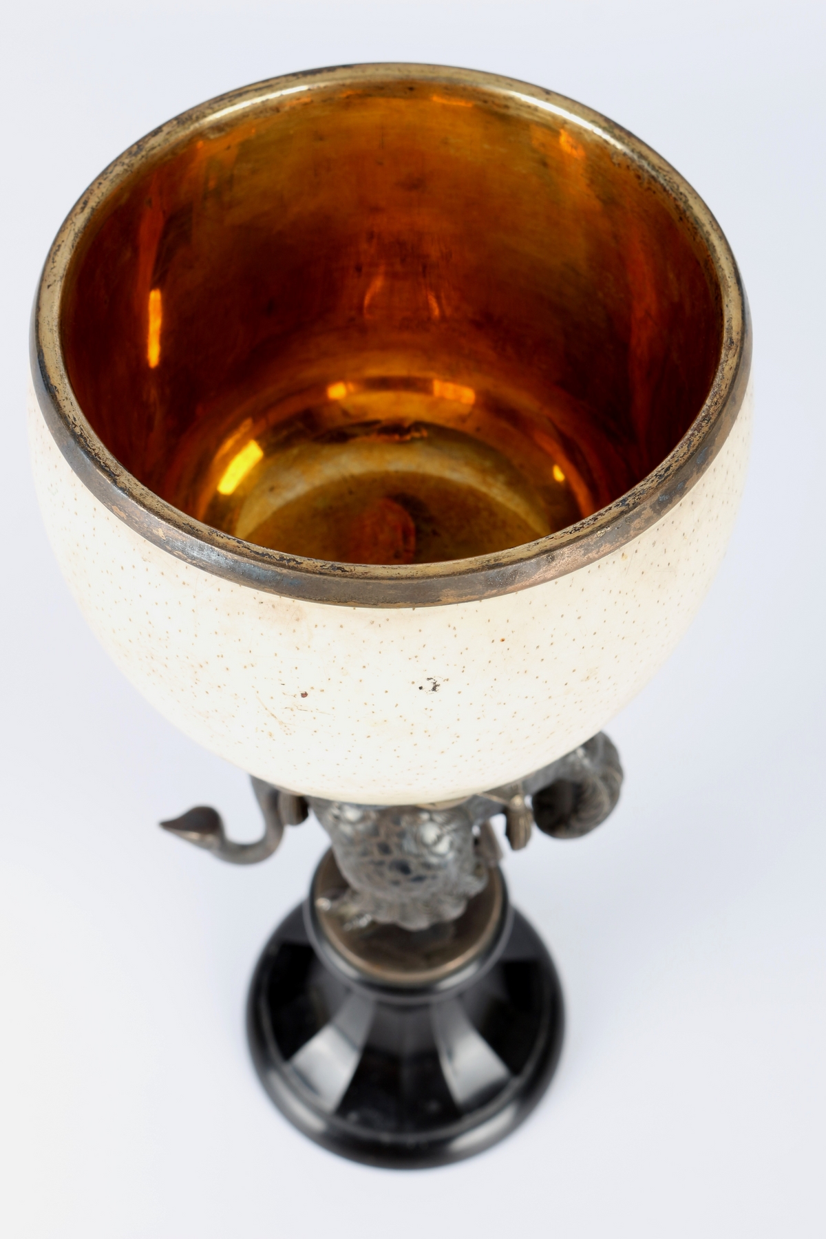 Fritz Behn (1878-1970) 800 Silber Lettow Straußenei-Pokal, wohl Kolonialzeit Deutsch-Ostafrika, - Image 13 of 14