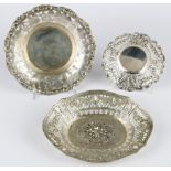 800 Silber 3 Prunkschalen, silver decorative bowl art nouveau,