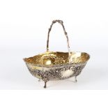 800 Silber Henkelschale Adam Manns & Sohn, art nouveau silver bowl with handle,