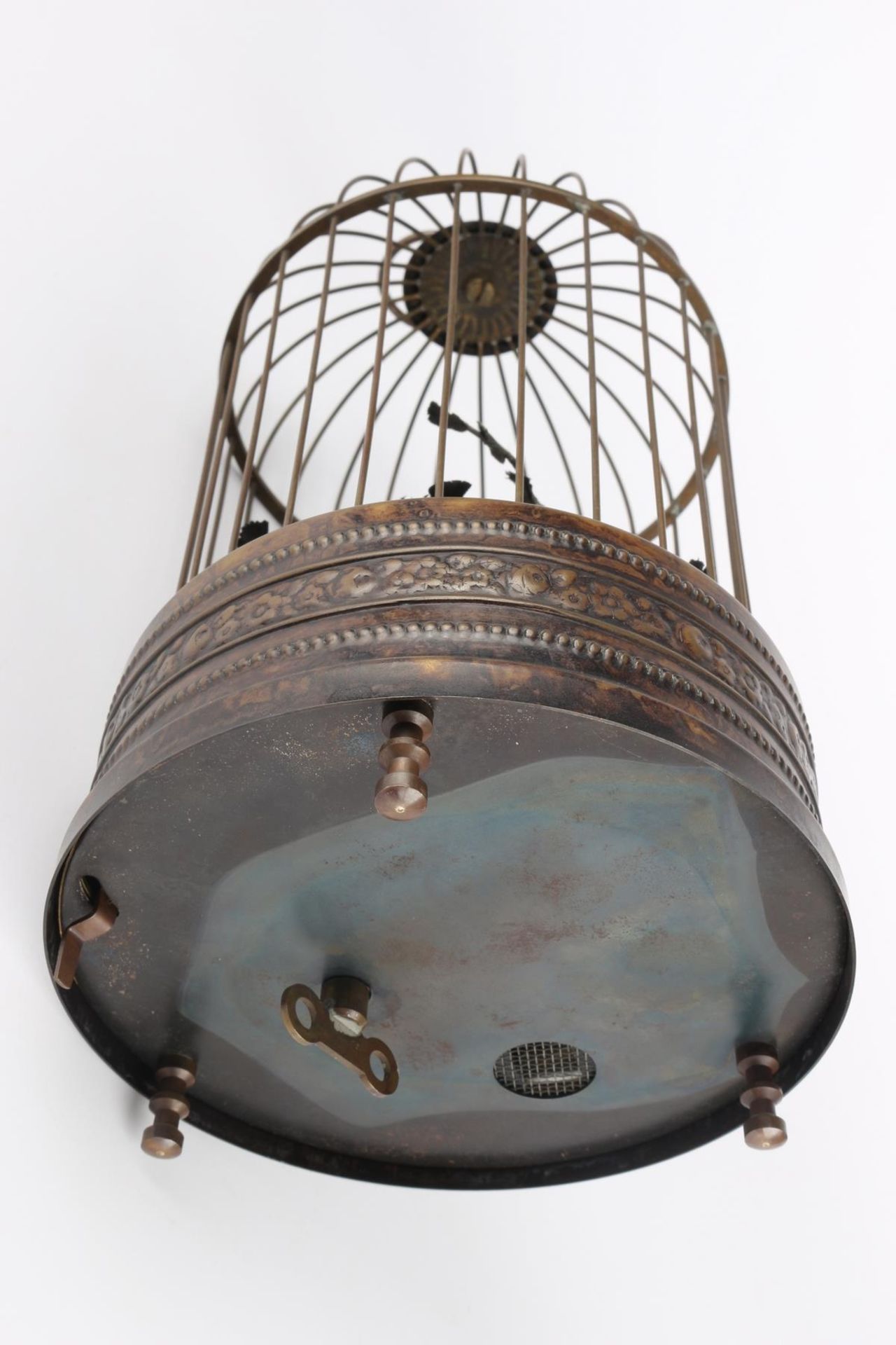 Vogelkäfig Spieluhr mit zwei Vögeln, birdcage music box with two birds, - Image 5 of 5