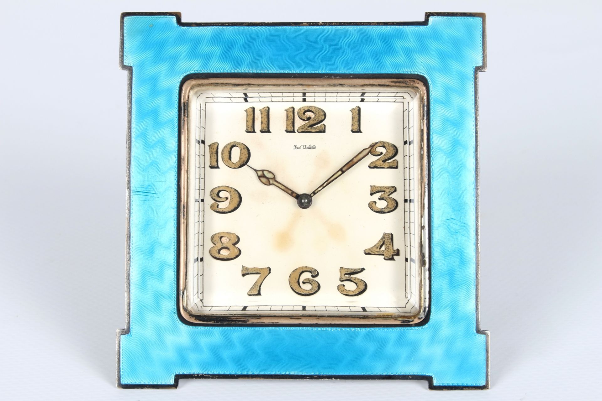 Paul Vallette Silber Reiseuhr, sterling silver travel clock, - Image 2 of 7
