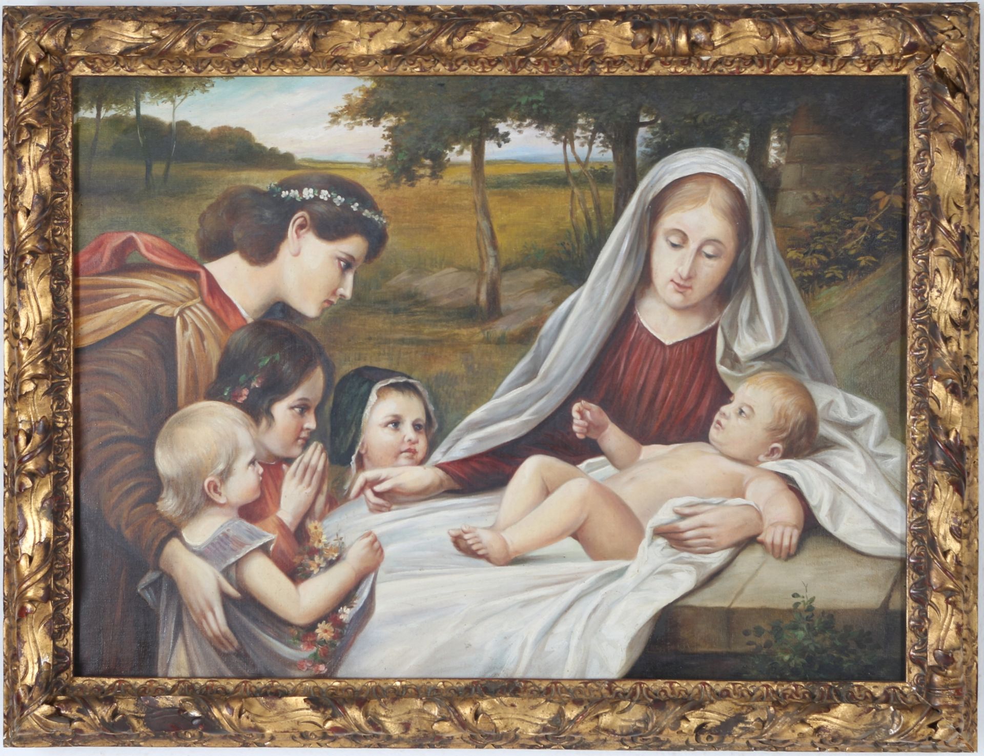 Unbekannter Maler um 1900, Heilige Familie, unknown painter around 1900, holy family,