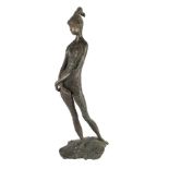 Clemens Pasch (1910-1985) Bronze stehende junge Frau, female nude act,