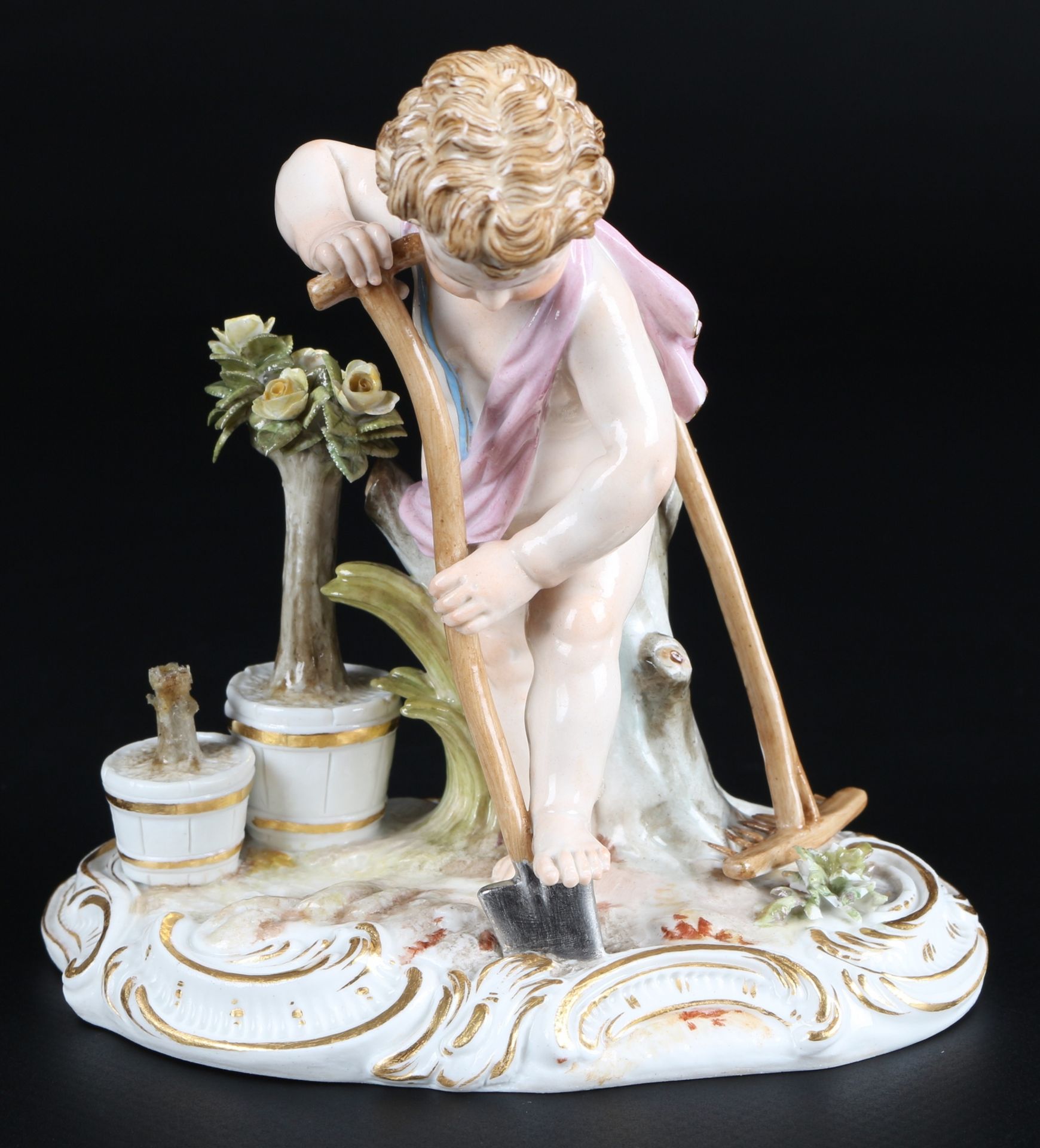 Meissen Allegorie der Erde - Gärtnerputte, allegory of earth gardener cupid,