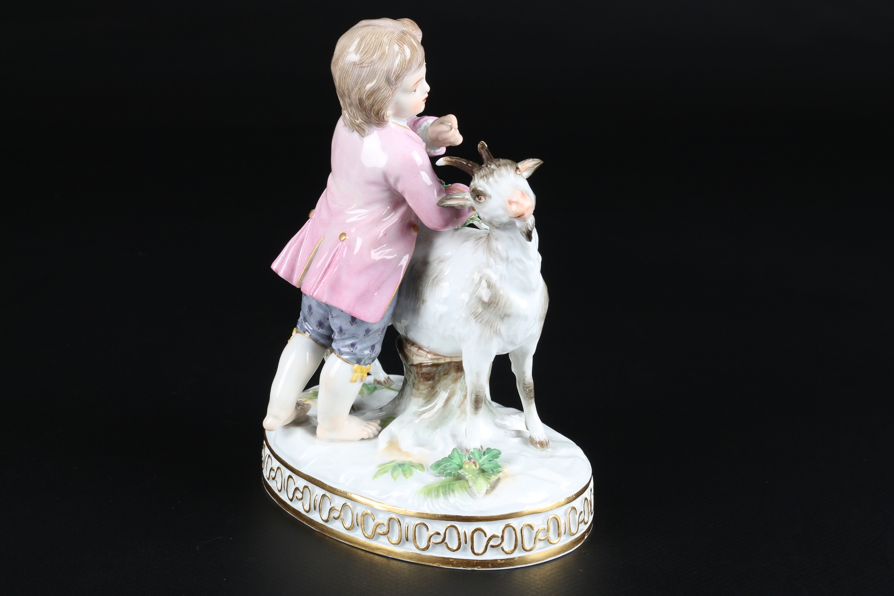 Meissen Knabe mit Ziege, boy with goat, - Image 4 of 5