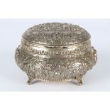 800 Silber Putten-Deckeldose Adam Manns & Sohn, art nouveau silver cupid box,