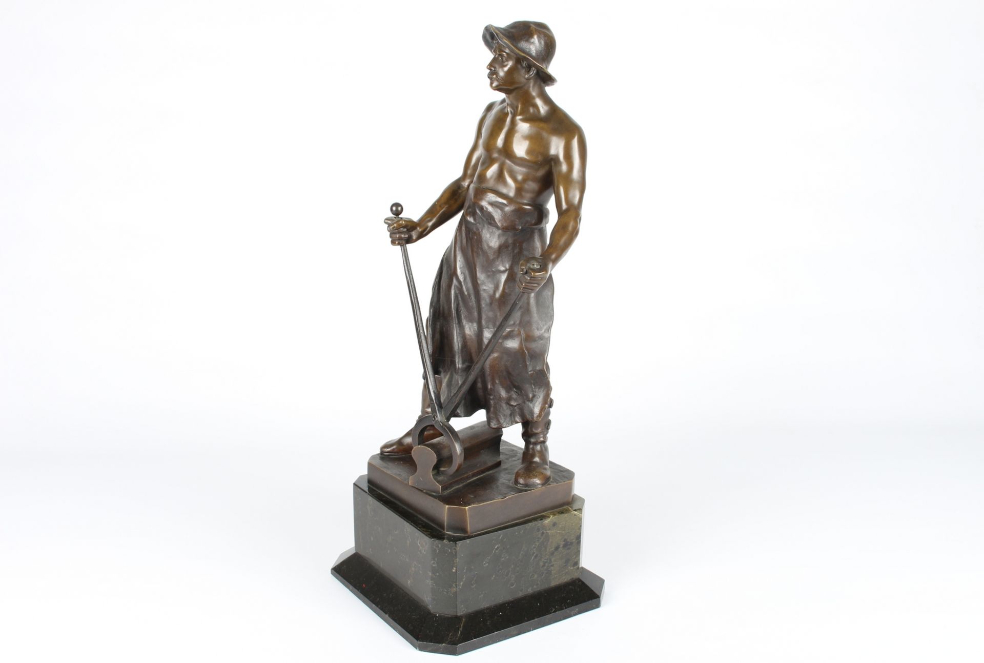 A. Lagarde Bronze Eisenbahnarbeiter, bronze sculpture railroad worker, - Image 2 of 6