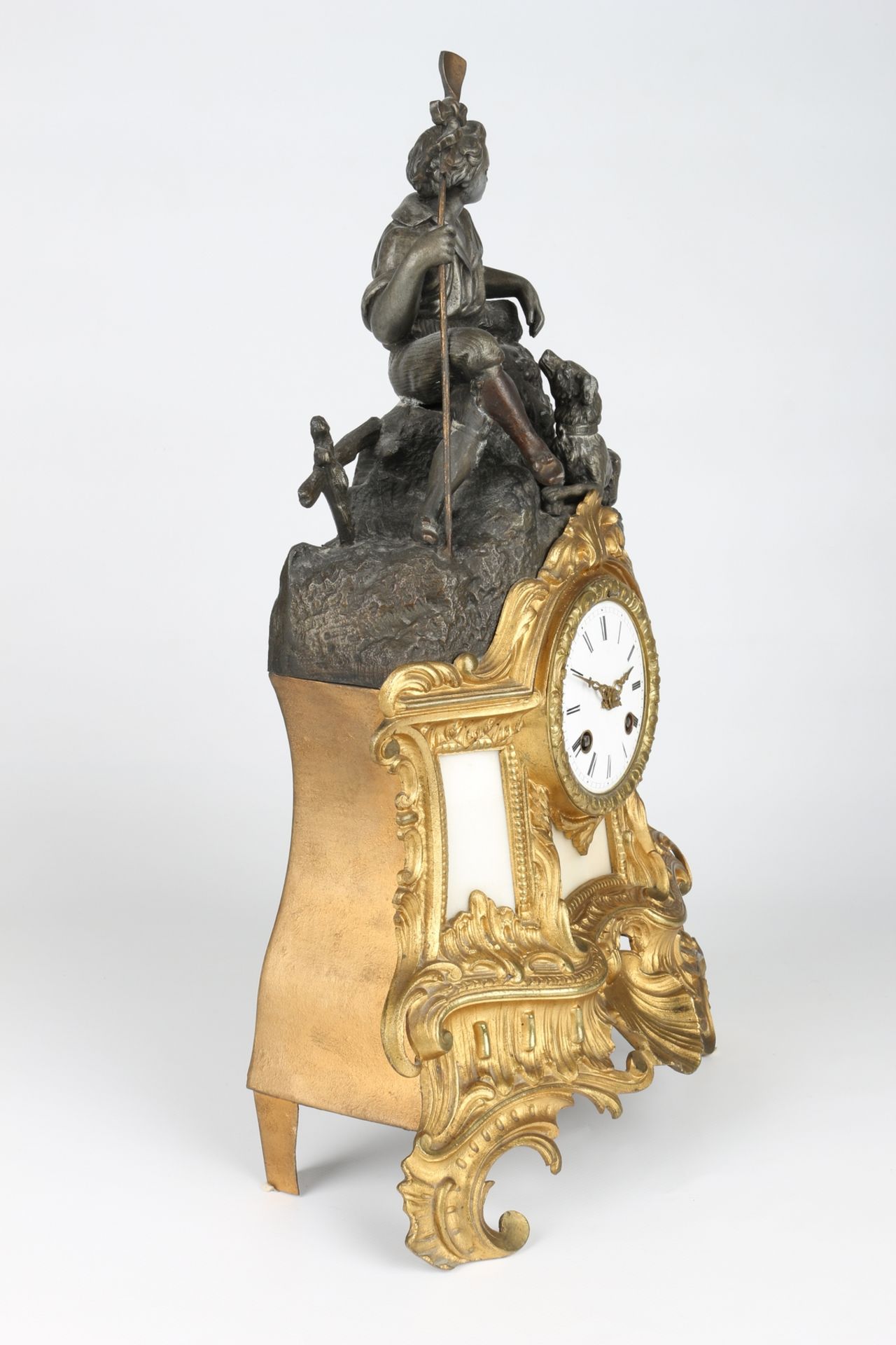 Figuren-Kaminuhr, Frankreich um 1900, french mantel clock ca. 1900, - Image 3 of 5