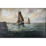 Cornelis de Bruin (1870-1940) Segelschiffe vor Stavoren,