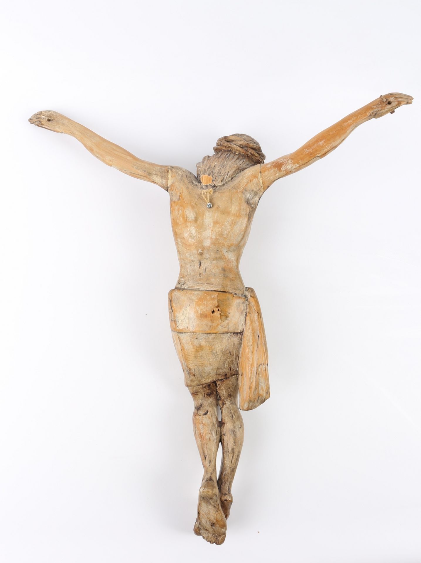 Heiligenfigur 19. Jahrhundert Jesus Christus, 19th century wooden body, - Image 4 of 4