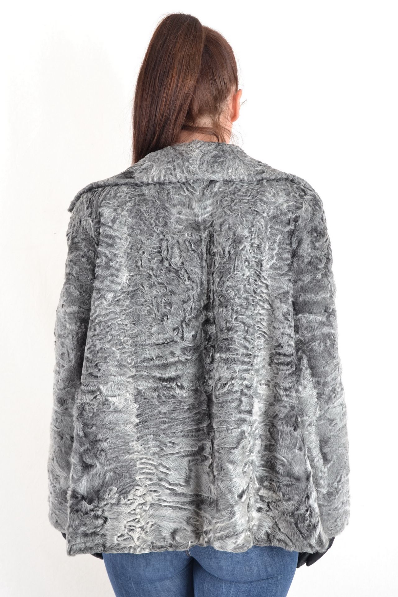 Persianer Swakara Pelzjacke in grau Gr. 44, Persian Swakara fur jacket in gray size 44 - Image 8 of 10