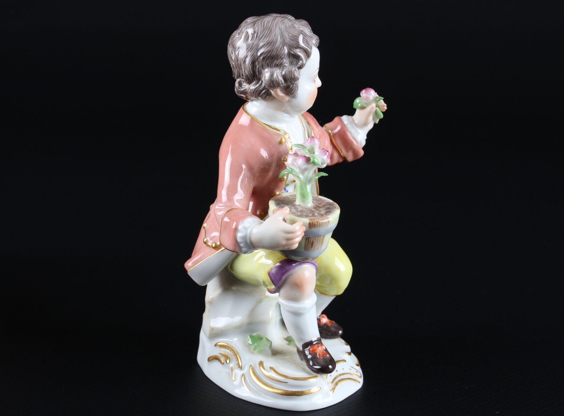 Meissen Gärtnerkind mit Blumentopf, gardeners child with cachepot, - Image 4 of 8