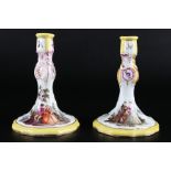 Meissen Marcolini Paar Kerzenständer Watteaumalerei, pair of candlesticks 1774-1815,