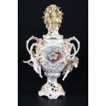 Plaue Schierholz Potpourri-Vase um 1890,