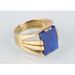 585 Gold Herrenring mit Lapislazuli, gold ring,