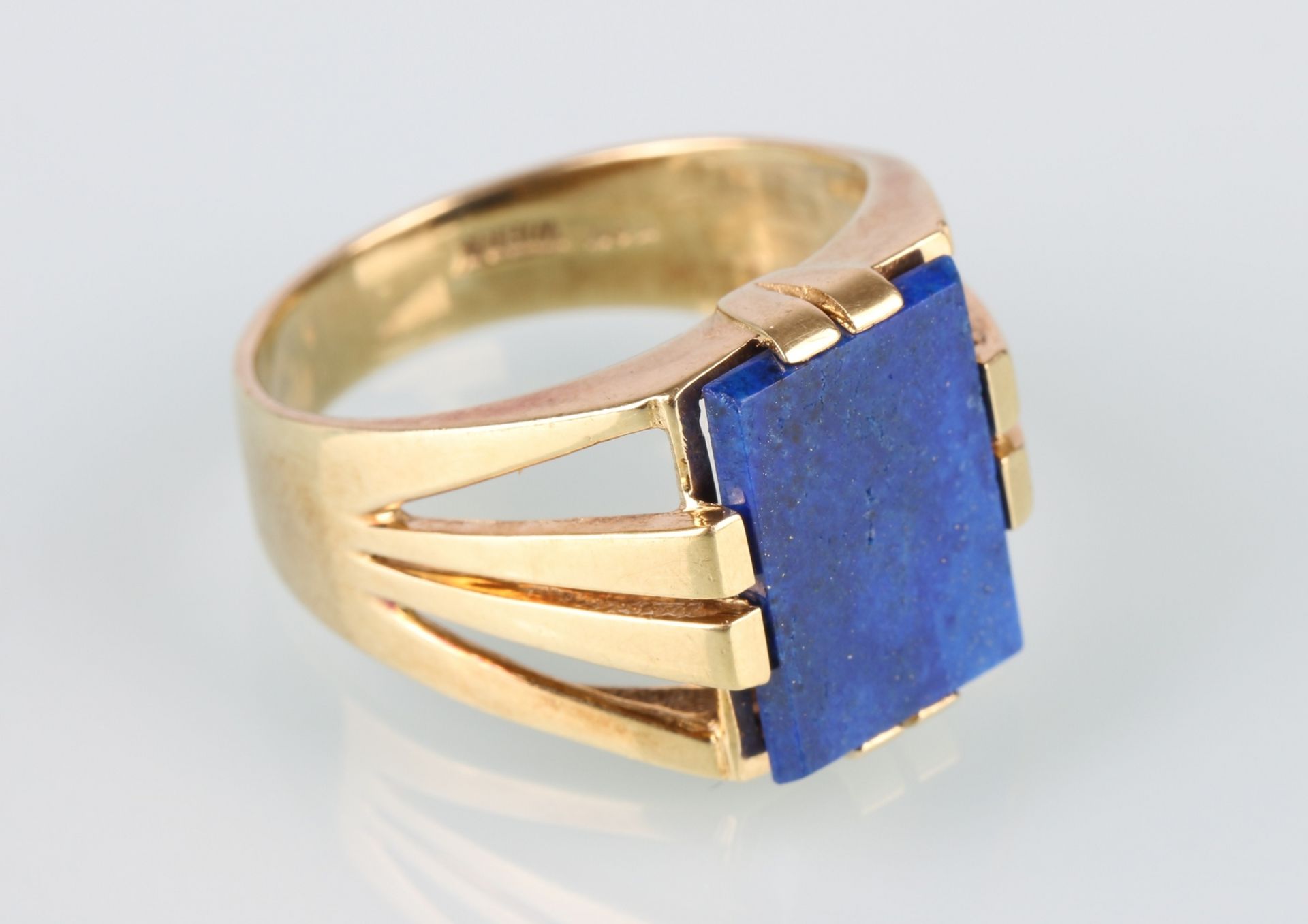 585 Gold Herrenring mit Lapislazuli, gold ring,