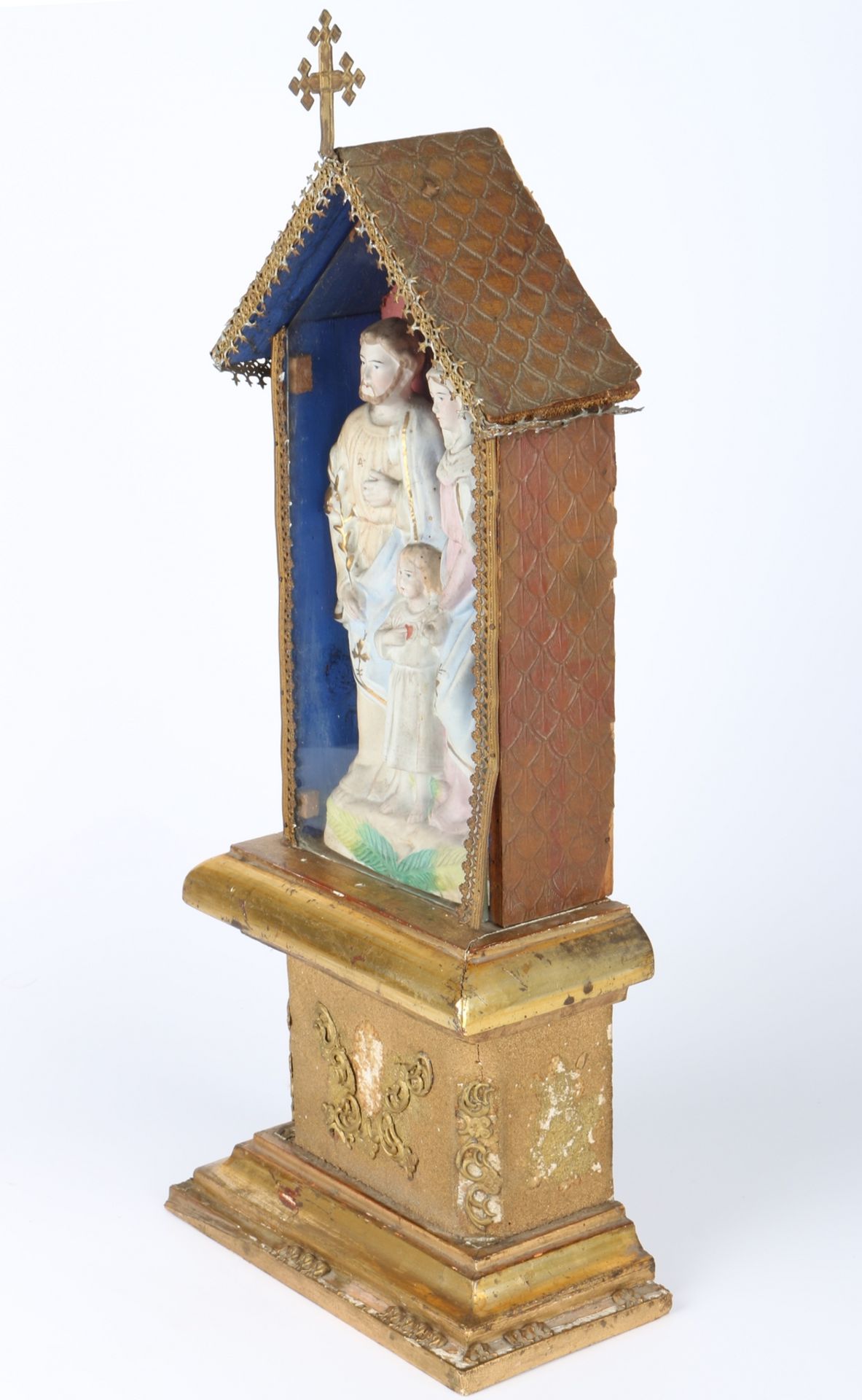 Diorama Spieluhr um 1920, Heilige Familie mit Weihnachtsliedern, music box, holy family, - Image 2 of 5