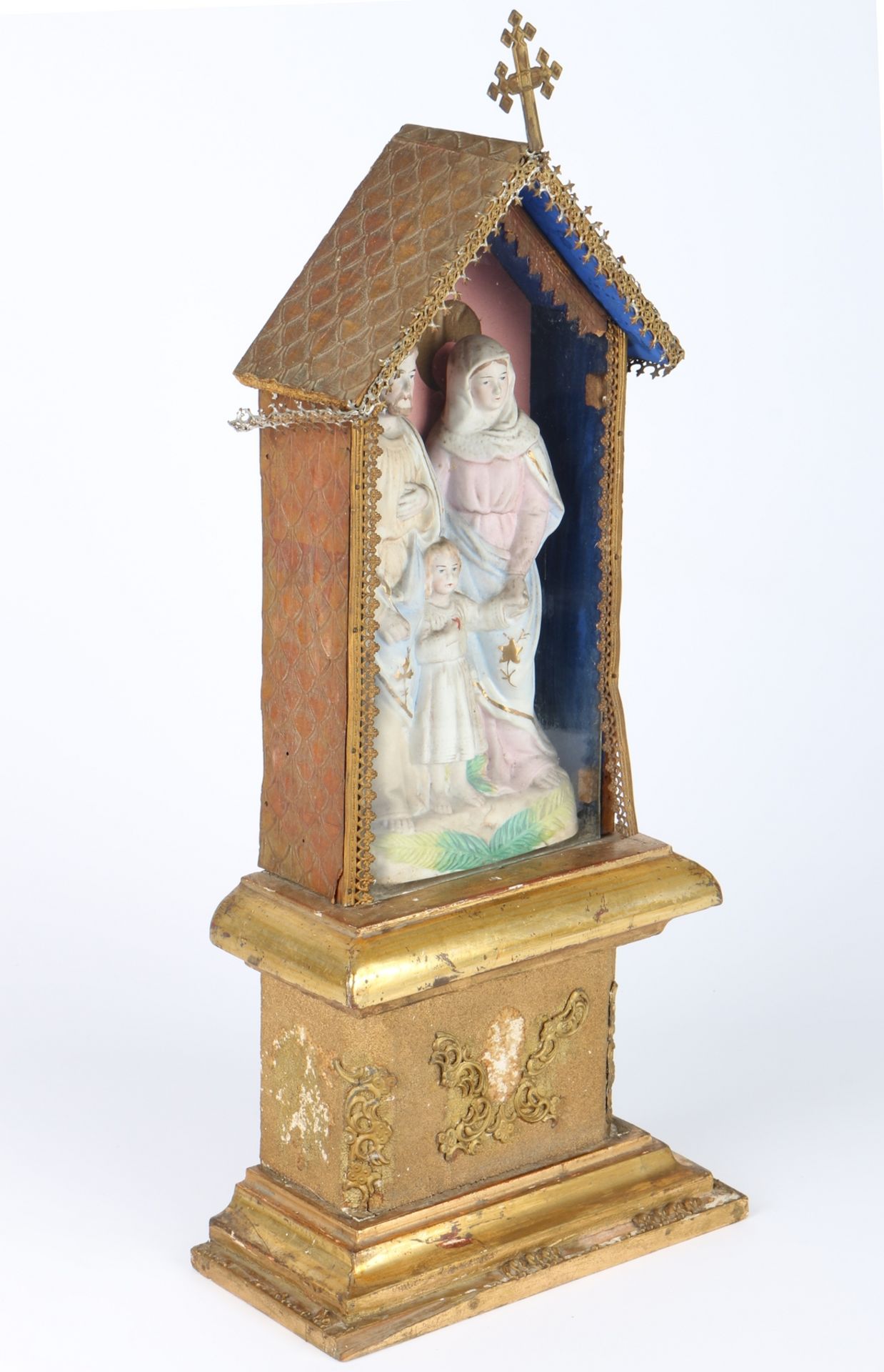 Diorama Spieluhr um 1920, Heilige Familie mit Weihnachtsliedern, music box, holy family, - Image 3 of 5