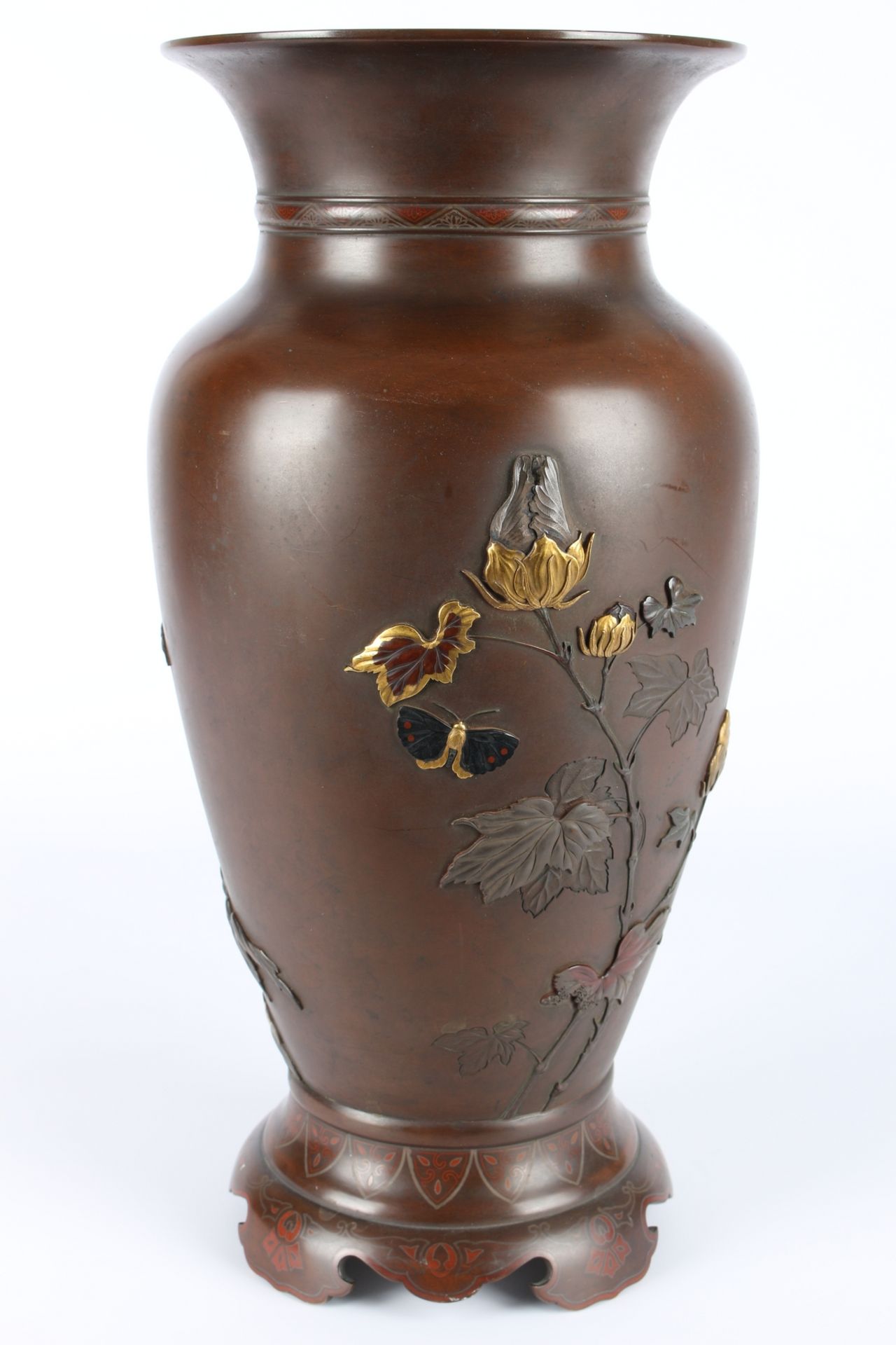 Japan Bronze Vase, Meiji-Period (1868-1912) japanese vase, - Image 3 of 7