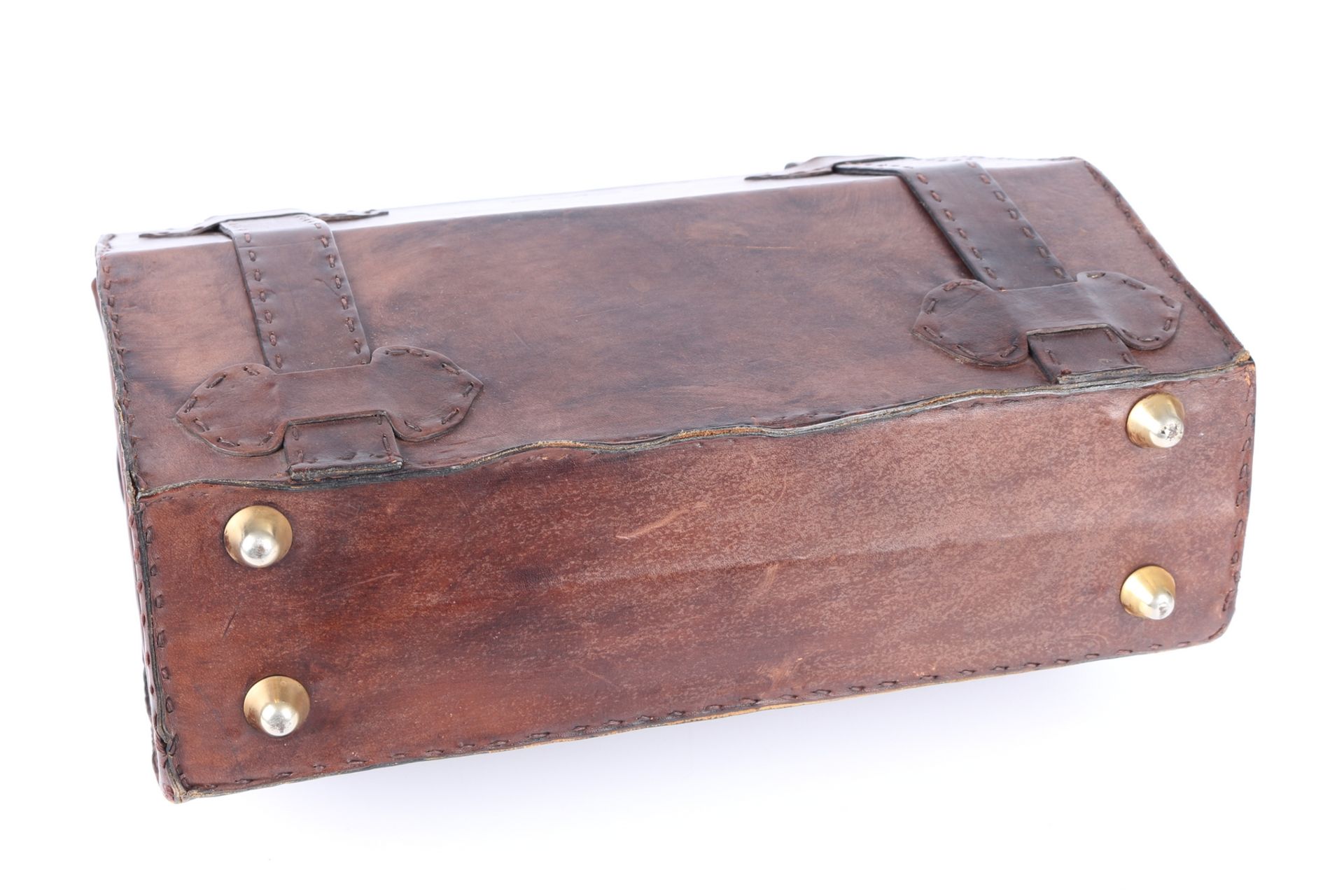 Italienischer Design-Lederkoffer, italian vintage leather suitcase, - Image 7 of 7