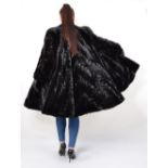 Nerzmantel Swinger dunkel braun Gr. 48, mink coat swinger dark brown size 2XL,