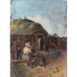 Unbekannter Maler 18./19. Jahrhundert, Dorfszene, village scenery, unknown artist 18th/19th centur