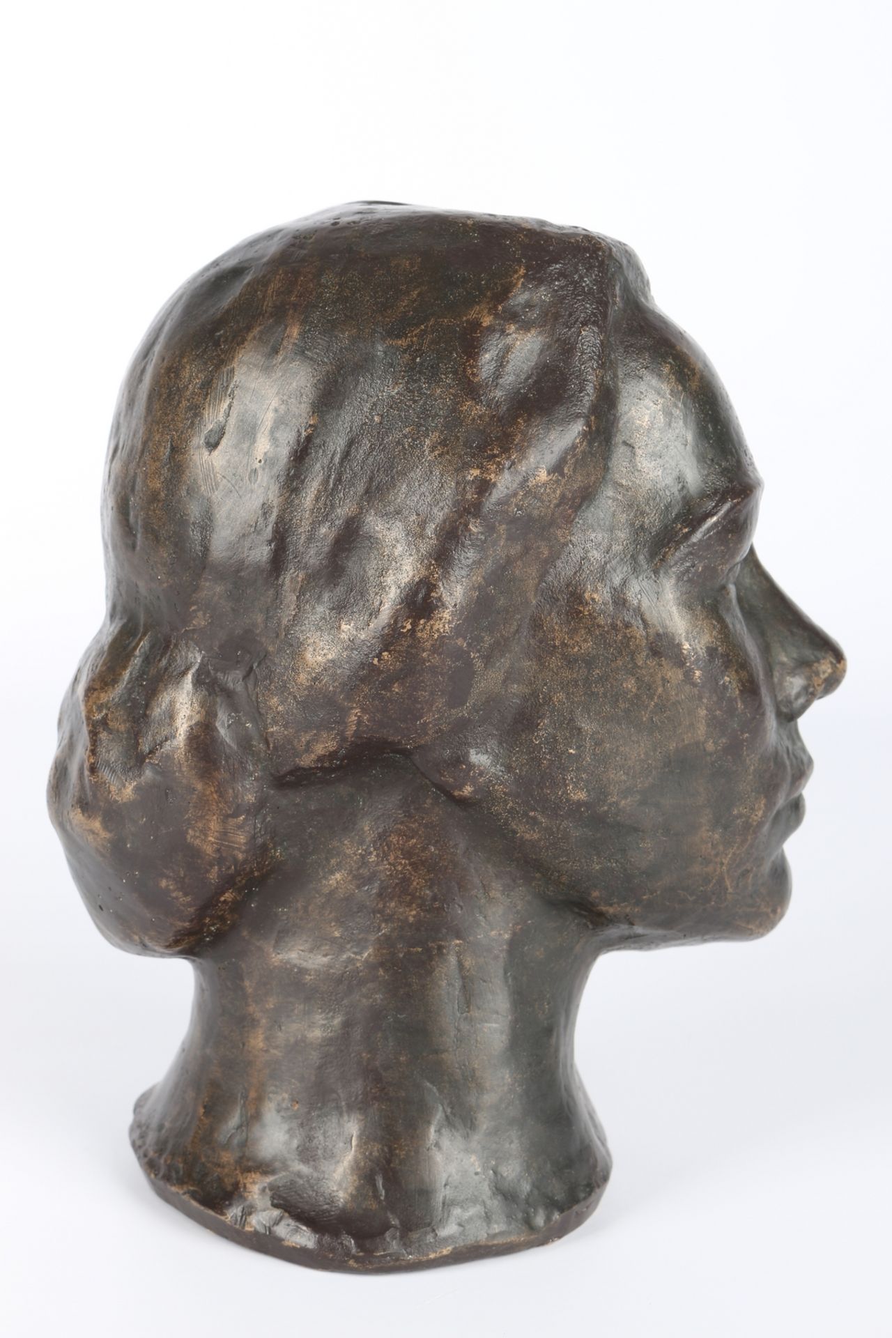 Bronze weilblicher Kopf, bronze female head, - Image 5 of 6