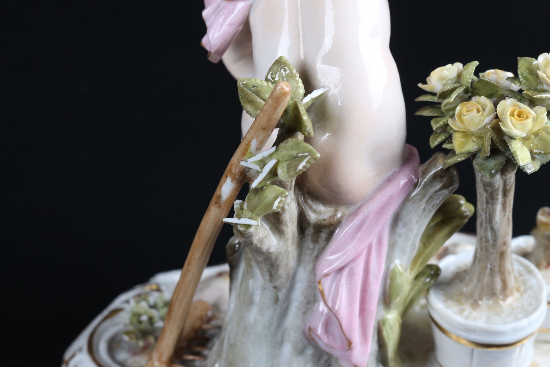 Meissen Allegorie der Erde - Gärtnerputte, allegory of earth gardener cupid, - Image 5 of 6