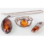 Bernstein Schmuck Jugendstil / Art Deco, amber jewelry,