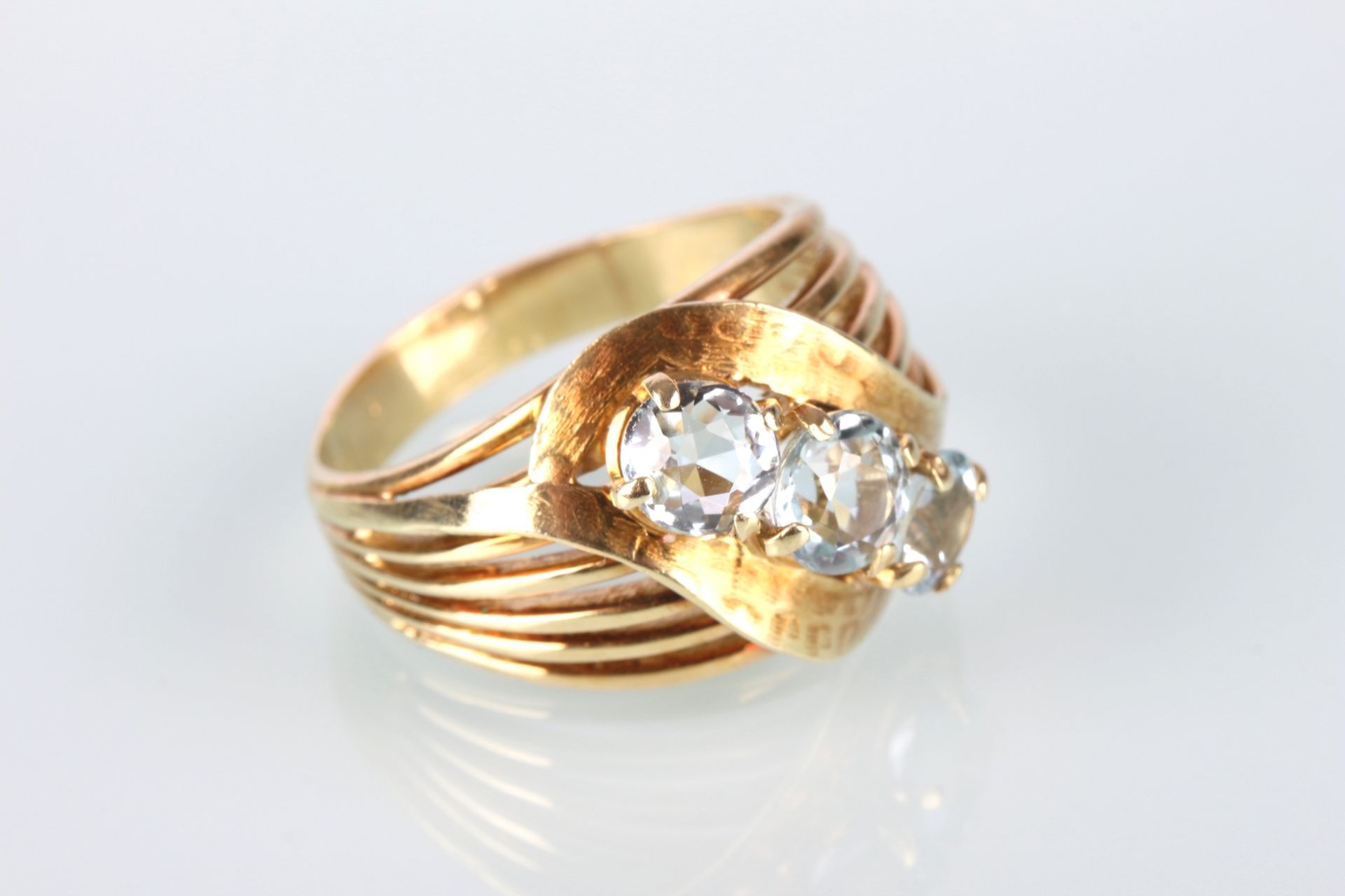 Massiver 585 Gold Ring, 14K gold ring, - Bild 2 aus 4