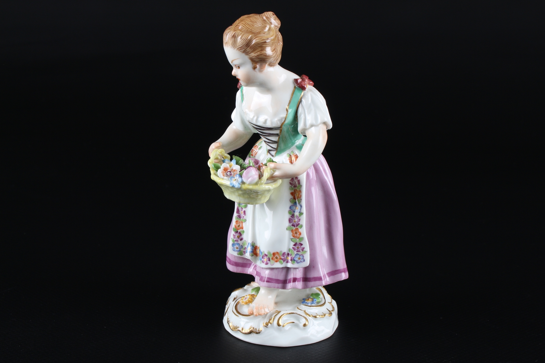 Meissen Gärtnerkind mit Blumenkorb, gardeners child with flowerbasket, - Image 2 of 5