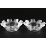 Lalique Saint Nicholas 2 Aschenbecher, french crystal two ashtrays,