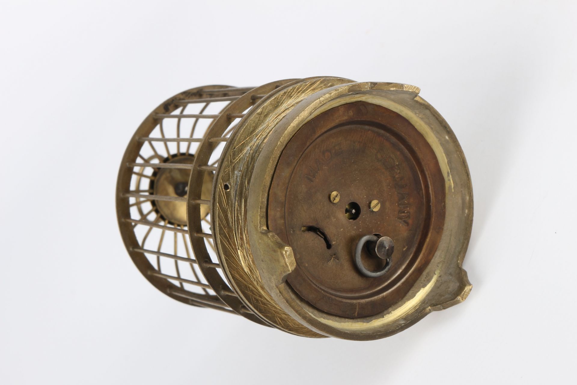 Vogelkäfig mit beweglichem Vogel als Tischuhr, birdcage mantel clock, - Image 4 of 5