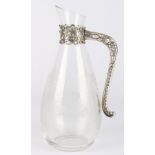 Kristallkanne mit Silbermontierung, silver carafe,