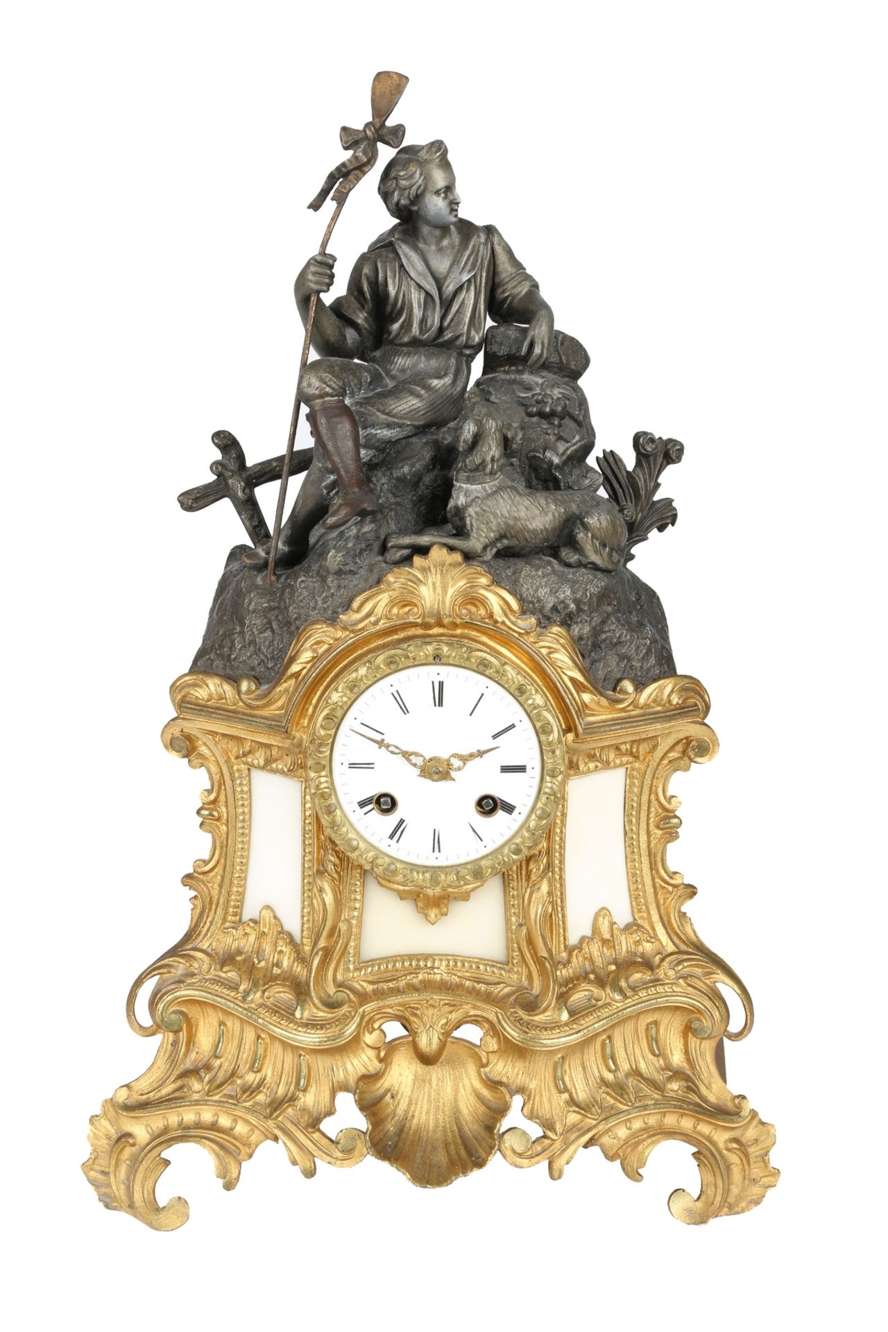 Figuren-Kaminuhr, Frankreich um 1900, french mantel clock ca. 1900,