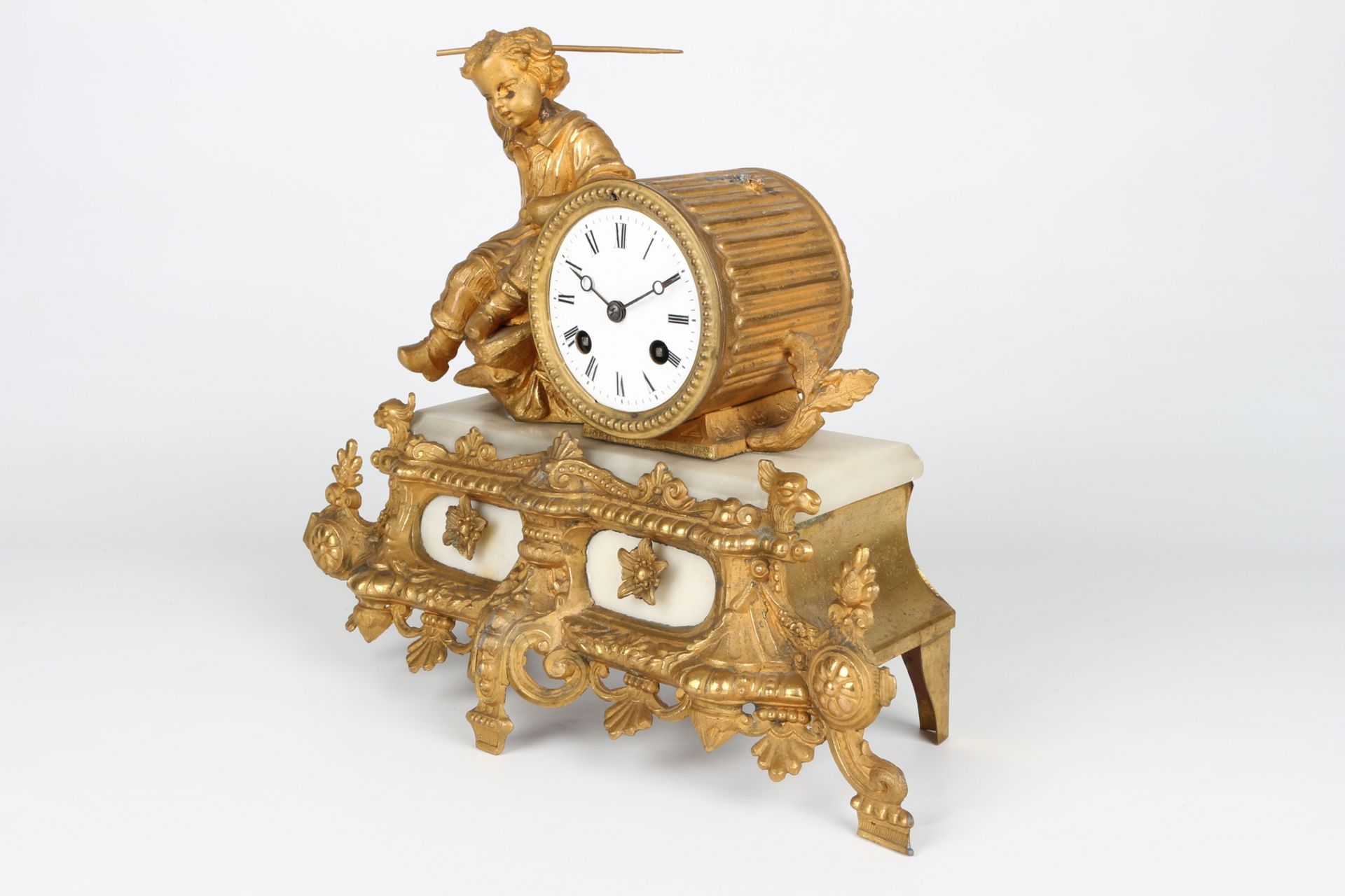 Kaminuhr mit Jüngling, Frankreich um 1900, french mantel clock ca. 1900, - Image 2 of 5